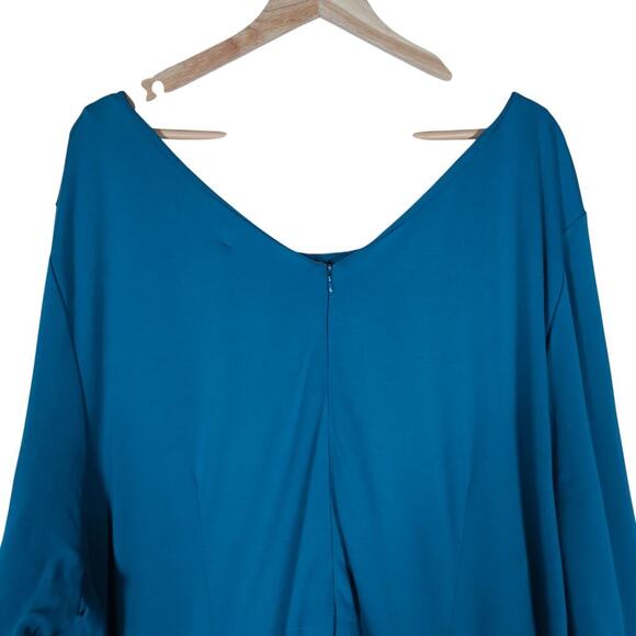 GB X Amanda Uprichard Womens Dress 4X Blue Long Sleeve Scoop Neck Minimalist - Picture 10 of 15